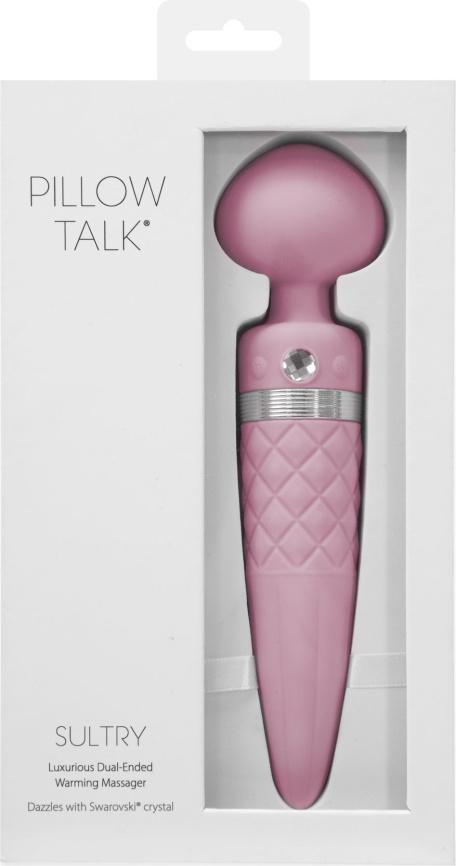 Вібромасажер 2в1 PILLOW TALK - Sultry Pink, класичний масажер і вібратор з ротацією, підігрів фото 13