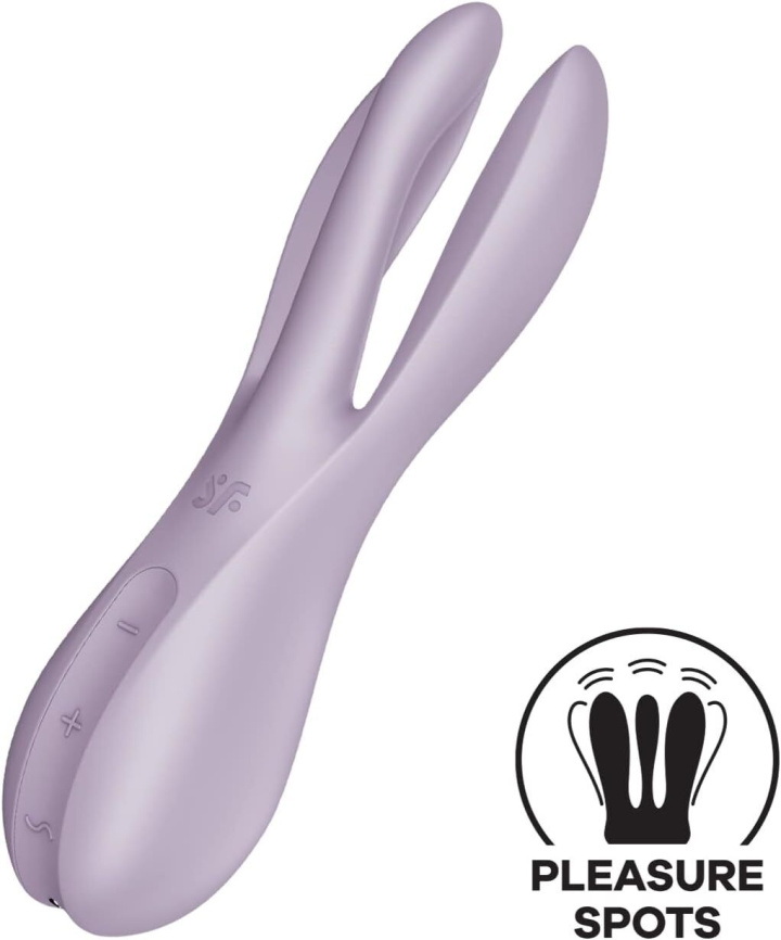 Кліторальний вібратор Satisfyer Threesome 2 Violet, 3 гнучкі пальчики, 3 мотори фото 1