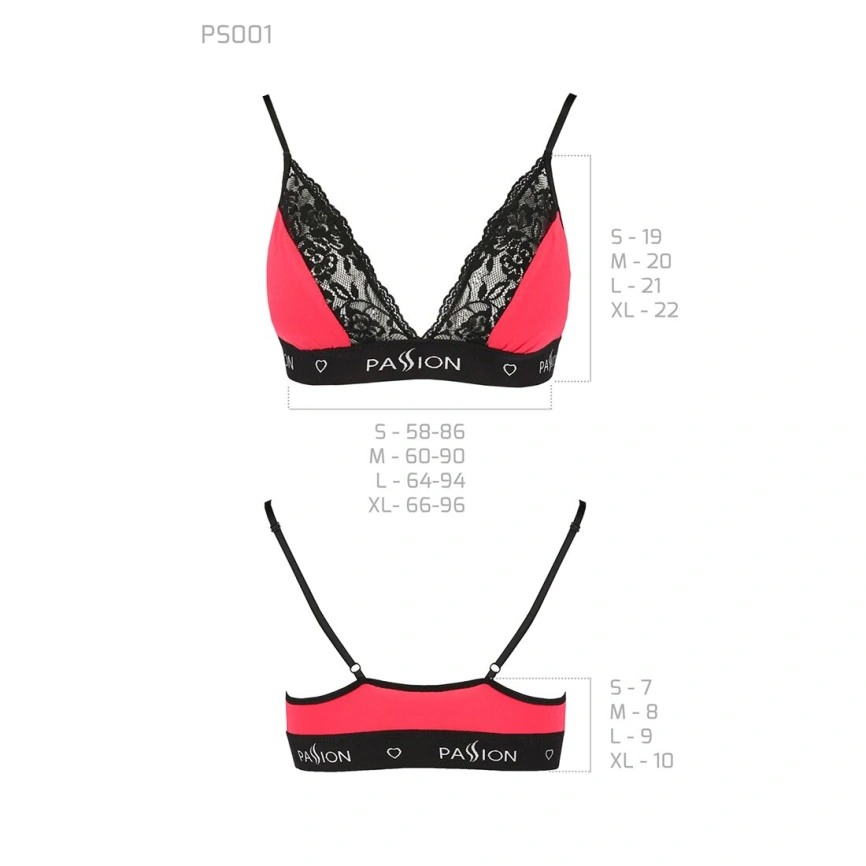 Эластичный топ с кружевом Passion PS001 TOP XL, red-black фото 10
