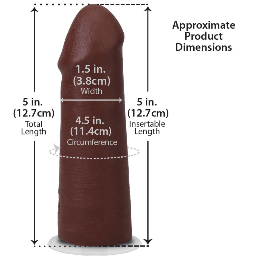 Фалоімітатор Doc Johnson The Realistic Cock ULTRASKYN - 5 Inch Chocolate фото 5