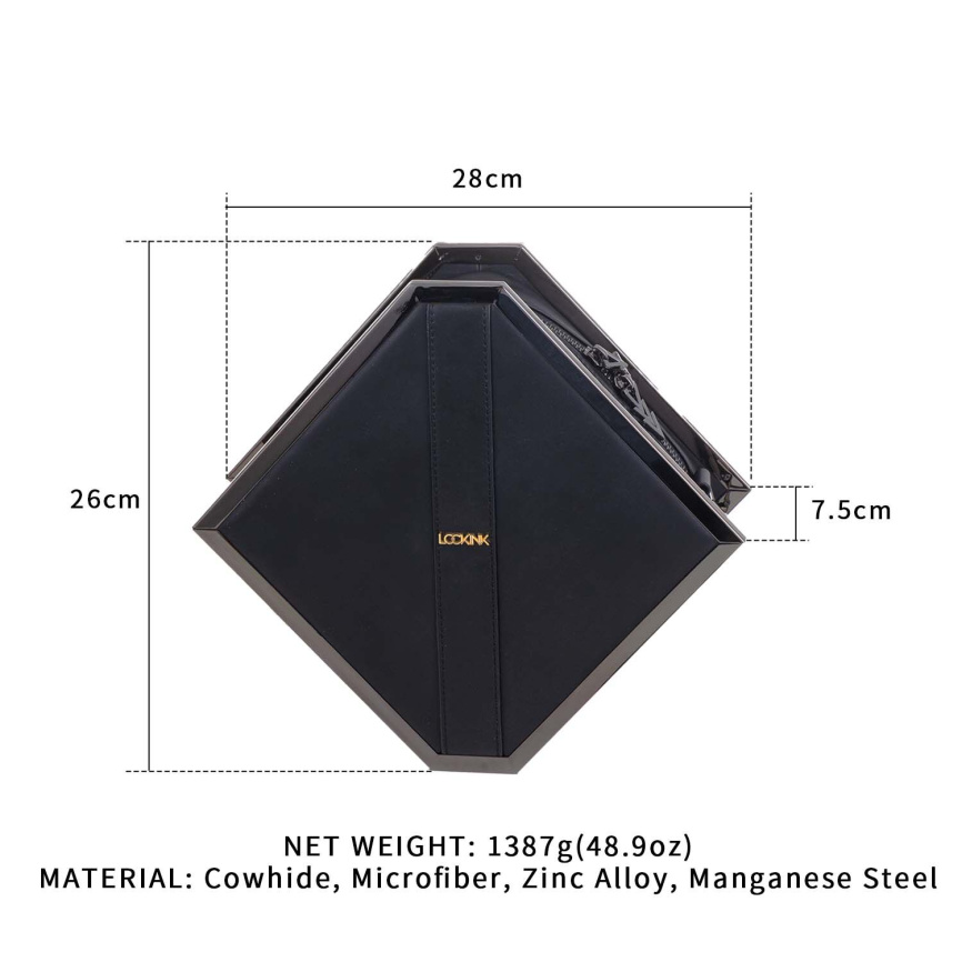 Сумка для секс-іграшок LOCKINK Mysterious Square Kink Bag, чорна, набір для бондажу в комплекті фото 8