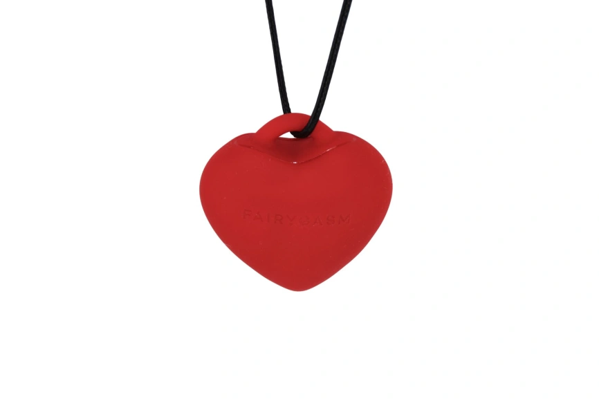 Мини-вибратор «Сердечко» FairyGasm PleasureStone red, 9 режимов, на шнурке фото 4
