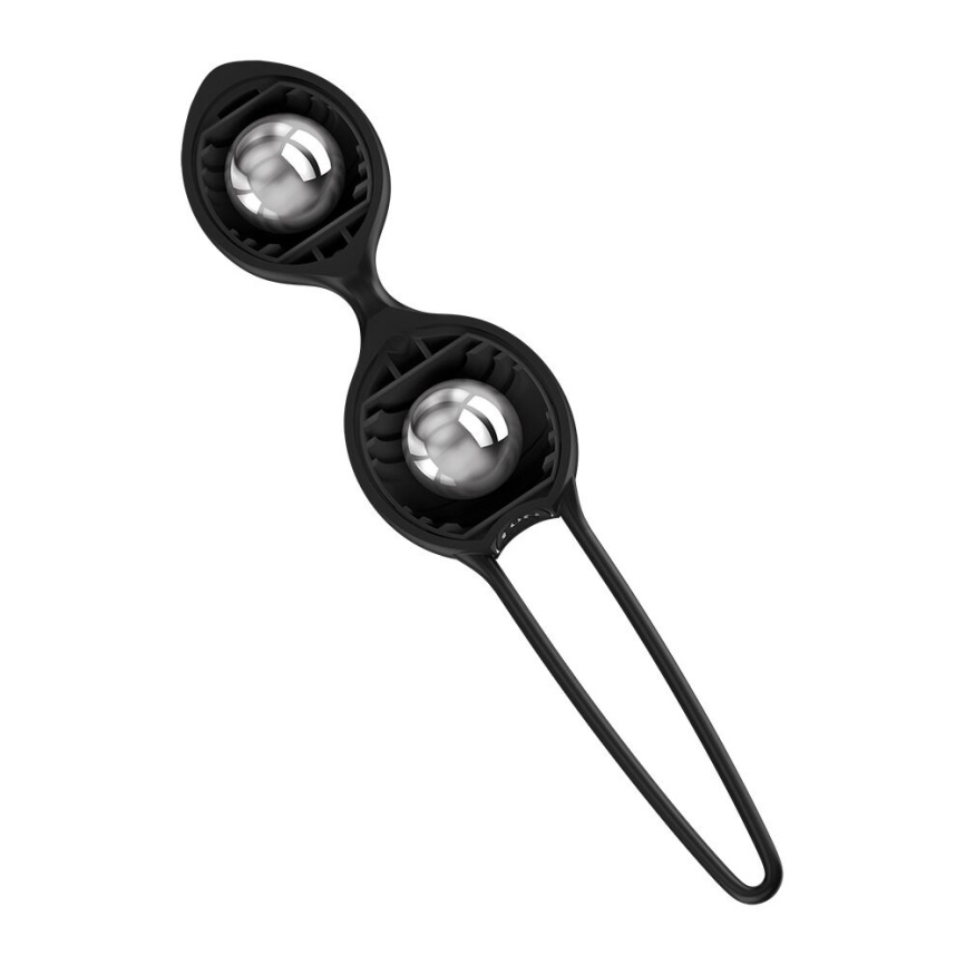 Вагінальні кульки Fun Factory SMARTBALLS DUO Black, 2 шт, діаметр 3,2 та 3,6 см фото 5