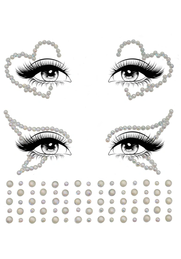 Набор страз-украшений для тела Leg Avenue Ayla face jewel sticker, наклейки, светятся в темноте фото 2
