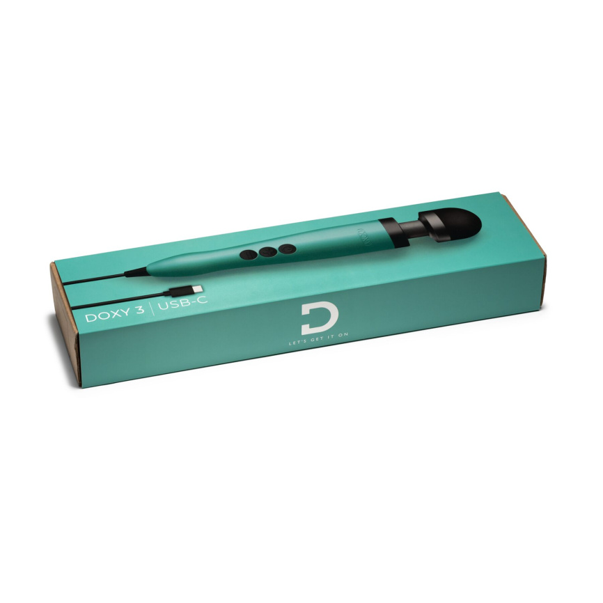 Вібромасажер DOXY3 USB-C Massager TURQUOISE, кабель USB-C, регульована інтенсивність, компактний фото 5
