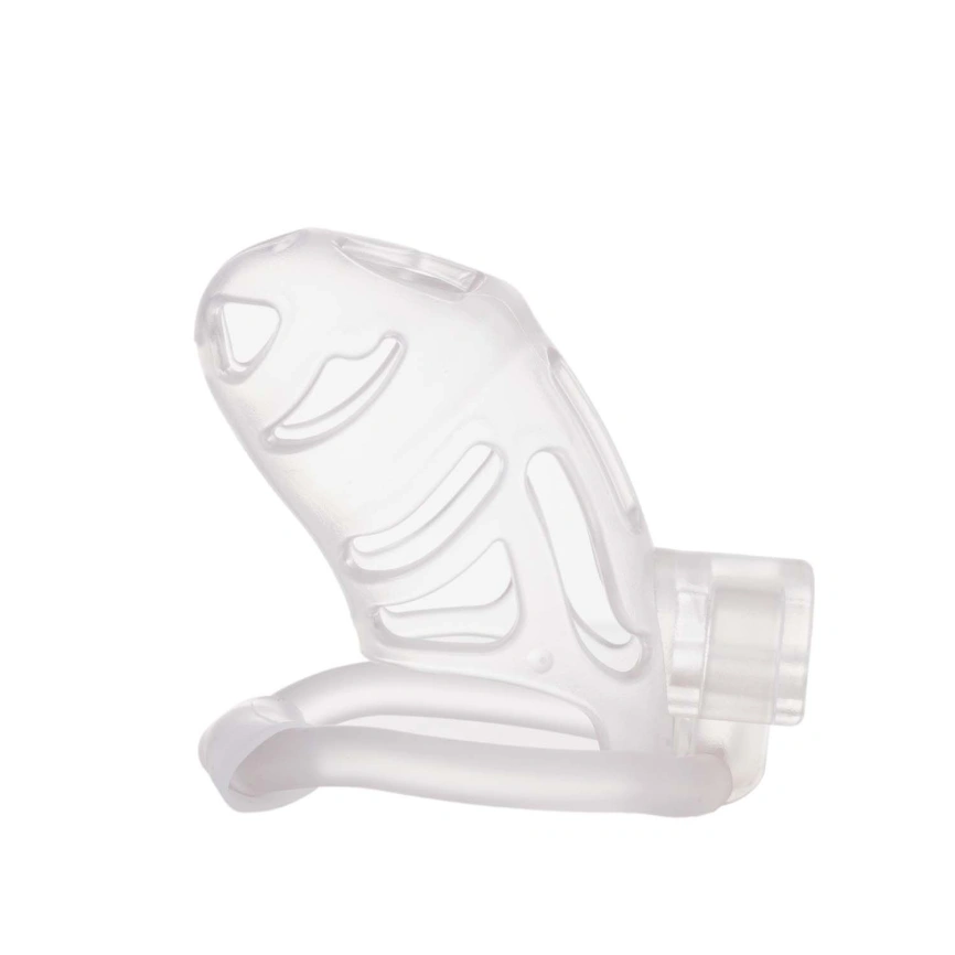 Клетка для пениса LOCKINK SEVANDA Plastic Penis Chastity Cage, прозрачная, 3 кольца разных размеров фото 6