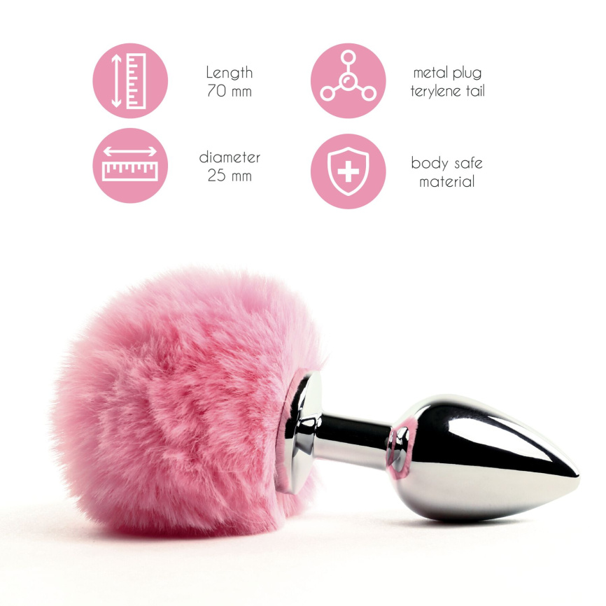 Анальна пробка FeelzToys - Bunny Tails Butt Plug Pink фото 2