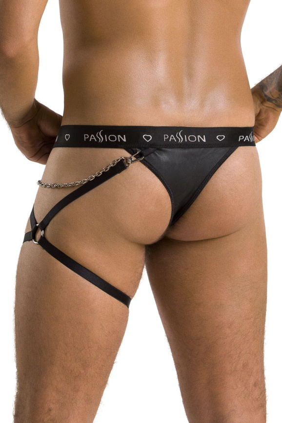 Чоловічі трусики танга з підв’язкою Passion 058 THONG BILL L/XL Black фото 2