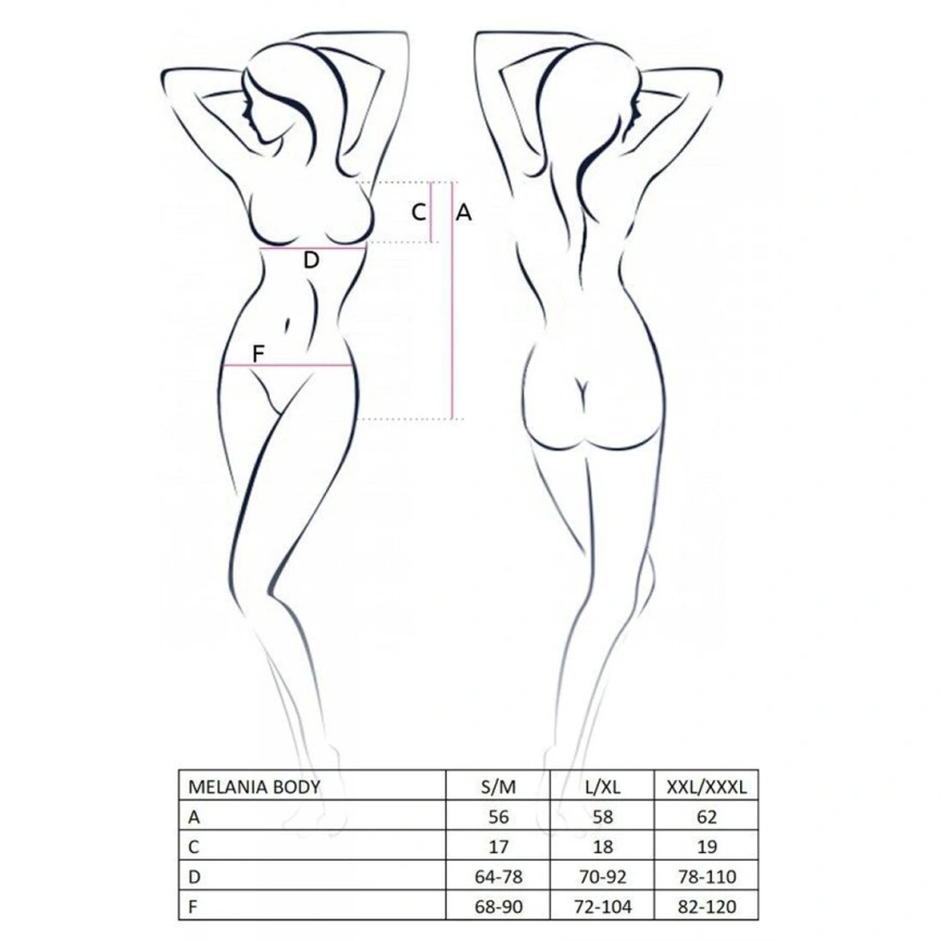Боди Passion MELANIA BODY L/XL, black фото 13