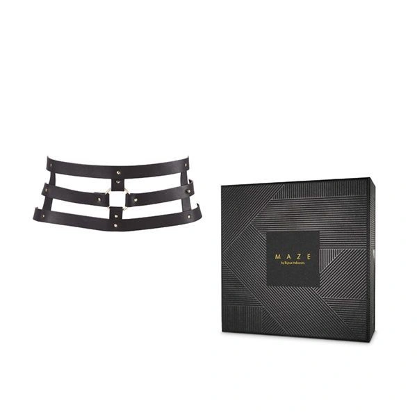 Портупея-пояс Bijoux Indiscrets MAZE - Wide Belt and Restraints Black, экокожа фото 2