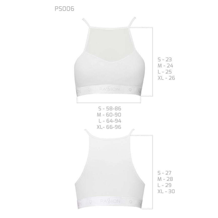 Спортивний топ з прозорою вставкою Passion PS006 TOP L, white фото 5