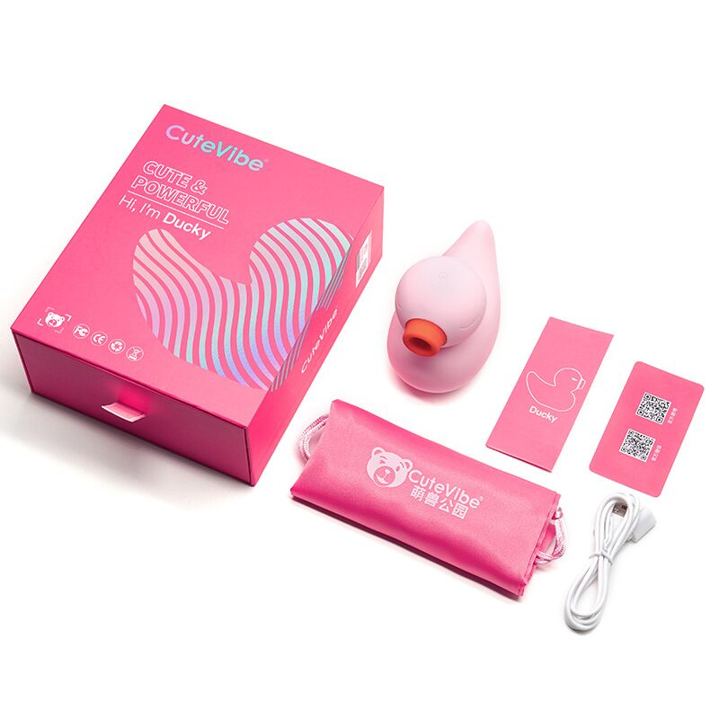 Вакуумний вібратор-качечка CuteVibe Ducky Pink фото 5