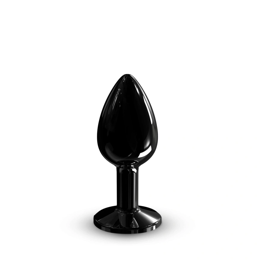 Металлическая анальная пробка с кристаллом Dorcel Diamond Plug Black S фото 1