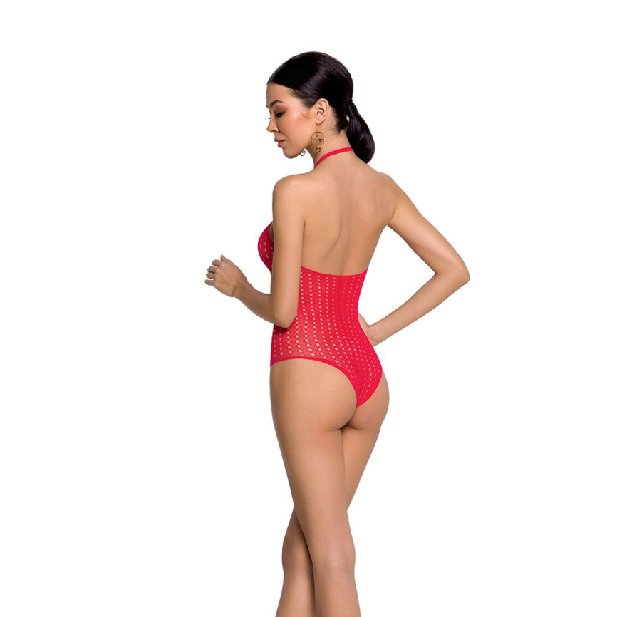 Бодістокінг з декольте Passion BS088 red, імітація корсетної шнурівки фото 2