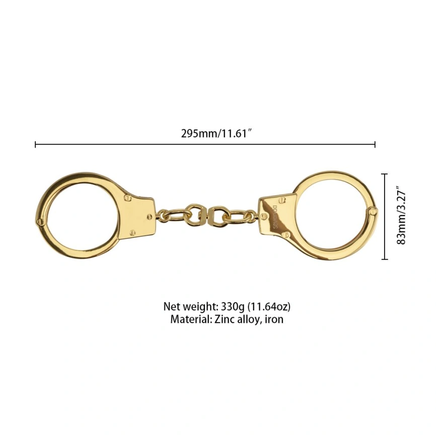 Наручники LOCKINK Pretty-sub Handcuffs, золотистые, металлические, можно открыть без ключа фото 8
