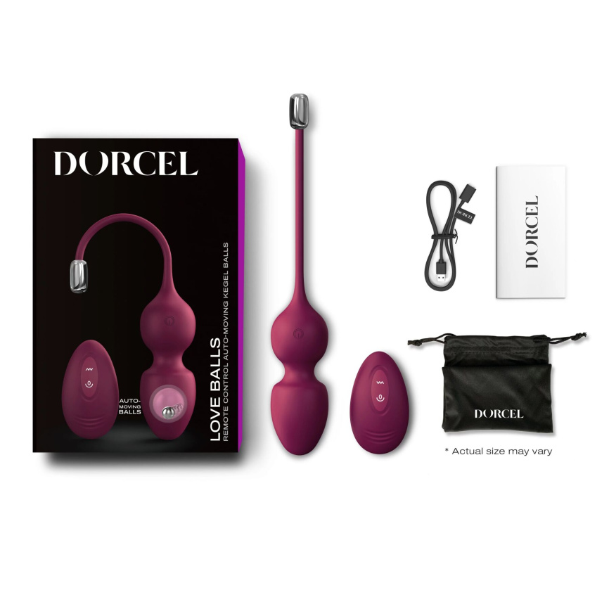 Вагінальні кульки Dorcel LOVE BALLS PLUM, вібрації та рухи внутрішньої кульки, пульт ДК фото 6