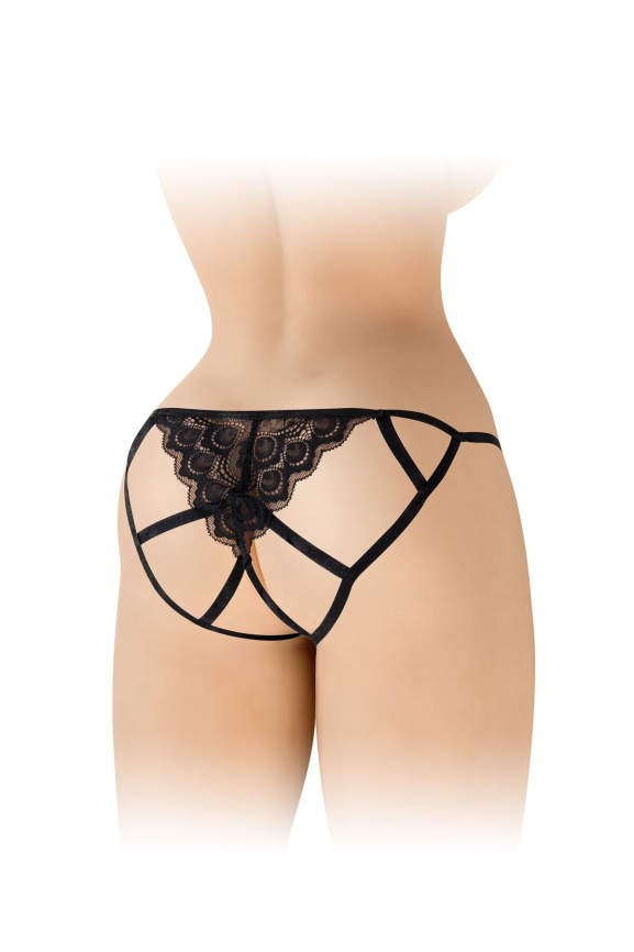 Мереживні трусики з доступом Fashion Secret Zoe Black, з бантиком фото 2