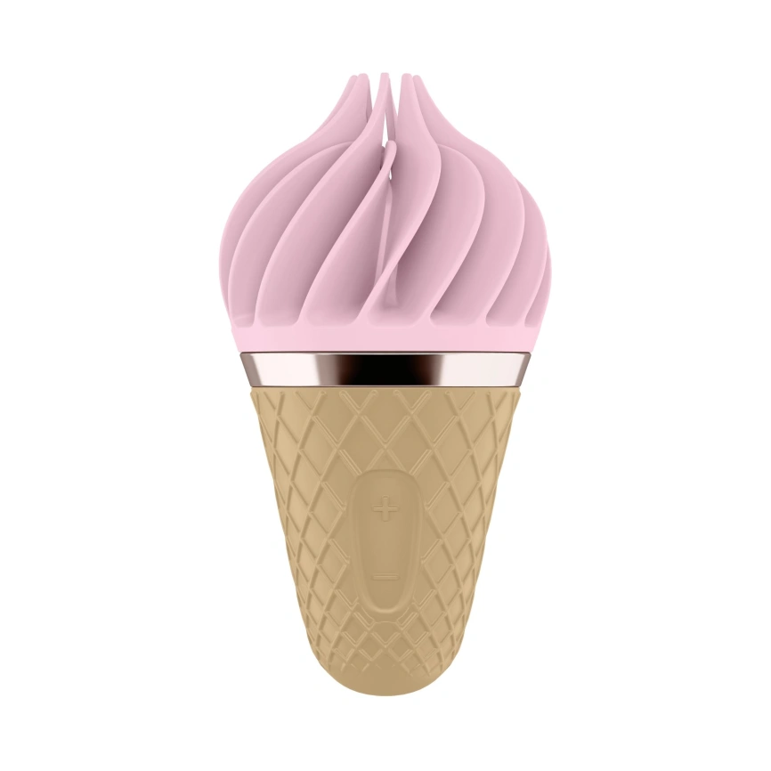 Мороженка-спиннатор Satisfyer Lay-On - Sweet Treat Pink/Brown, 10 режимов работы, водонепроницаемый фото 1
