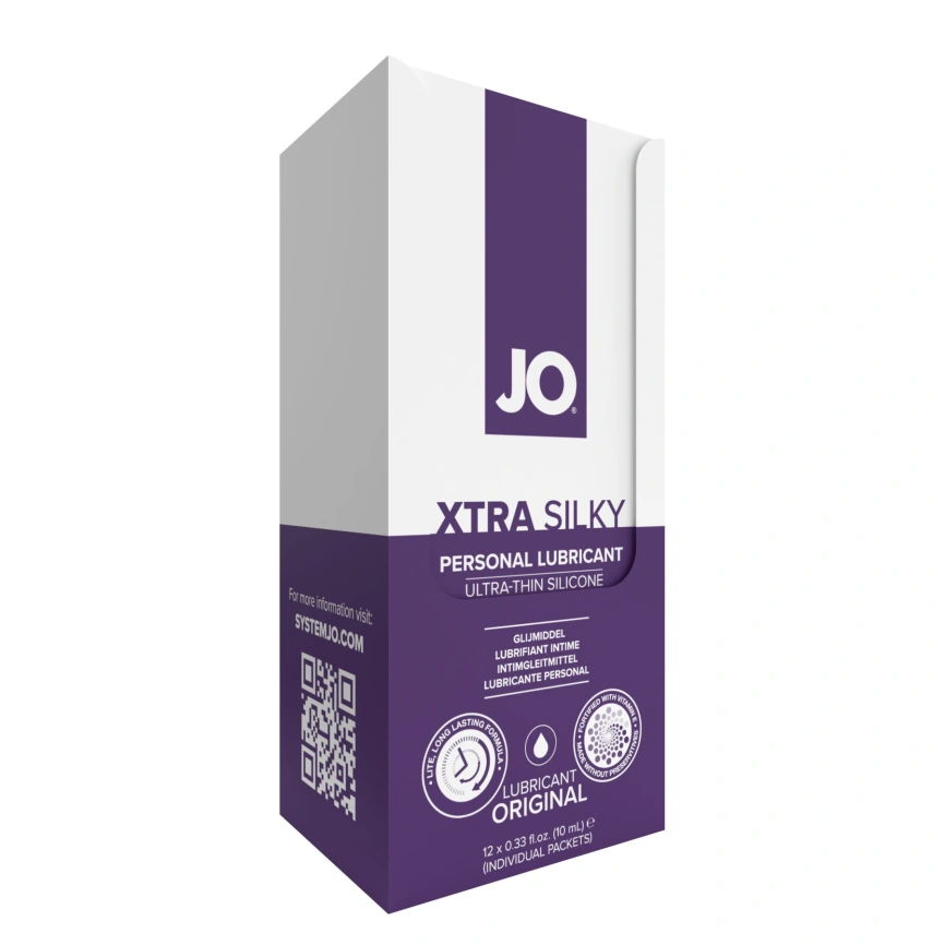 Набор лубрикантов Foil Display Box – JO Xtra Silky Silicone – 12 x 10ml фото 2