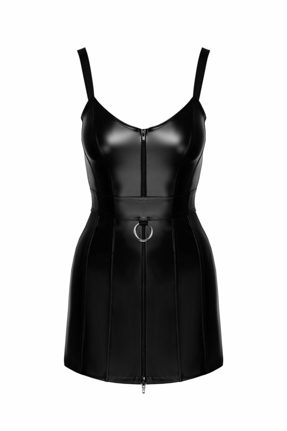 Сукня Noir Handmade F320 Starlet, XXL, під латекс, міні, блискавка по всій довжині, кільце на поясі фото 7