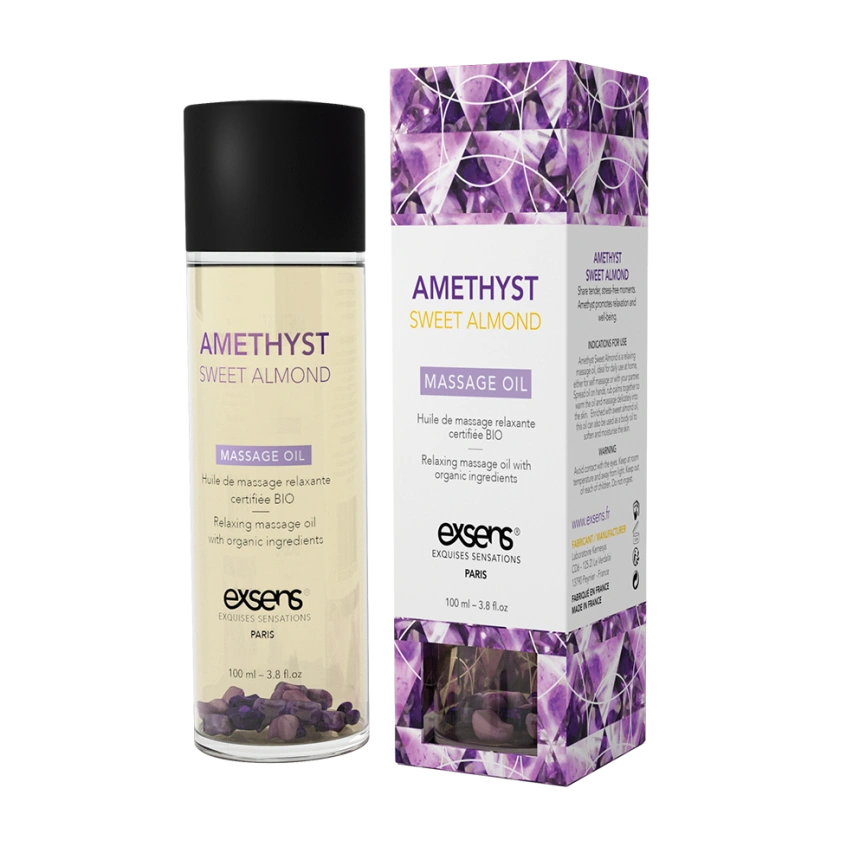 Массажное масло EXSENS Amethyst Sweet Almond (расслабляющее с аметистом) 100мл, натуральное фото 1
