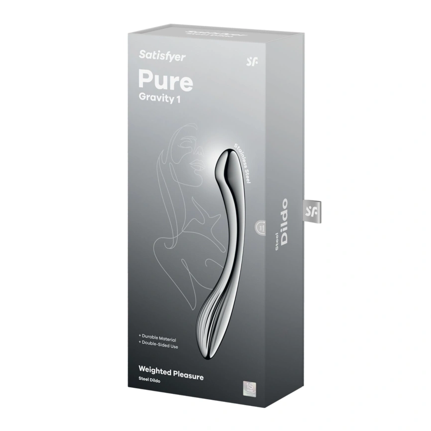 Металлический дилдо Satisfyer Pure Gravity 1, двусторонний, можно нагревать и охлаждать, 939 г фото 5