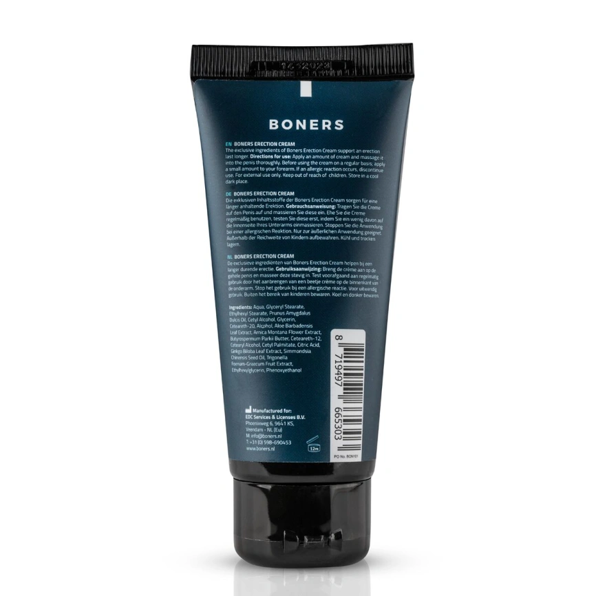 Крем для усиления эрекции Boners Erection Cream – 100 ml, ниацинамид + растительные экстракты фото 2