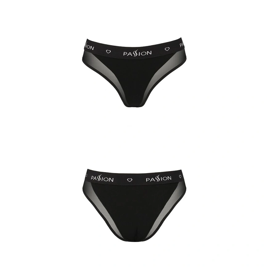 Трусики с прозрачной вставкой Passion PS002 PANTIES XL, black фото 12