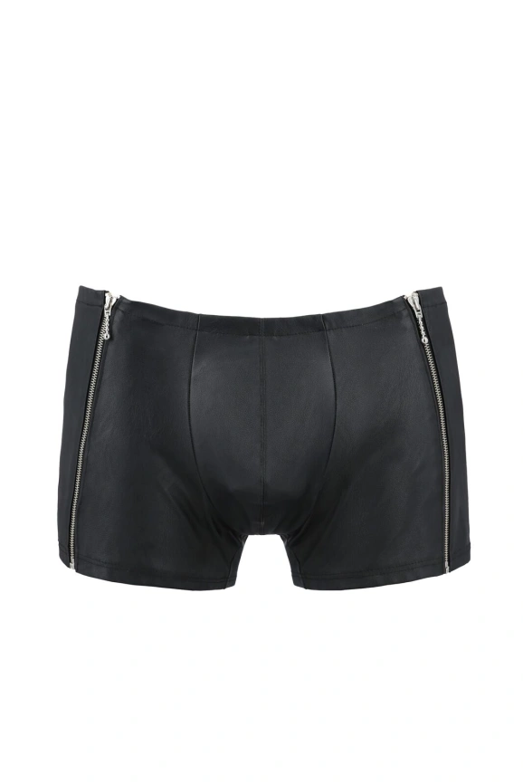 Мужские кожаные боксеры с молниями Passion 049 SHORT MATT XXL/XXXL Black фото 3