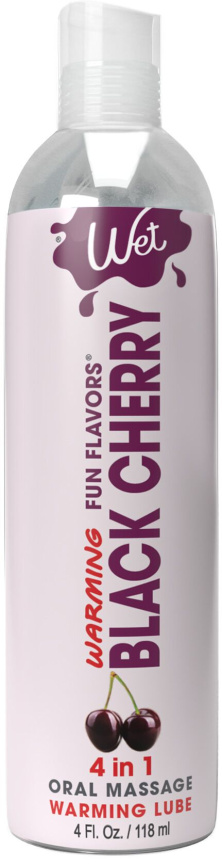 Зігрівальний лубрикант на водній основі Wet Warming Black Cherry 4 in 1, без цукру (118 мл) фото 1
