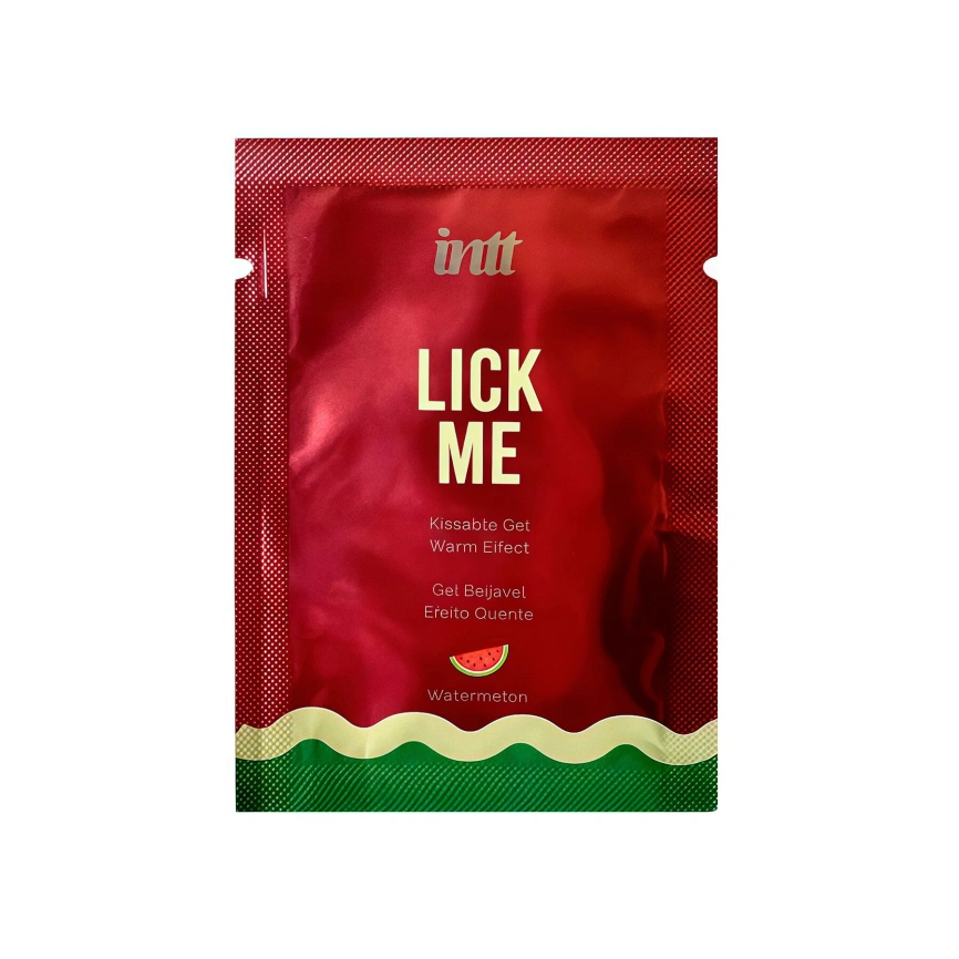 Пробник геля для оральных ласк с согревающим эффектом INTT Lick Me Kissable Gel Watermelon 2 мл фото 1