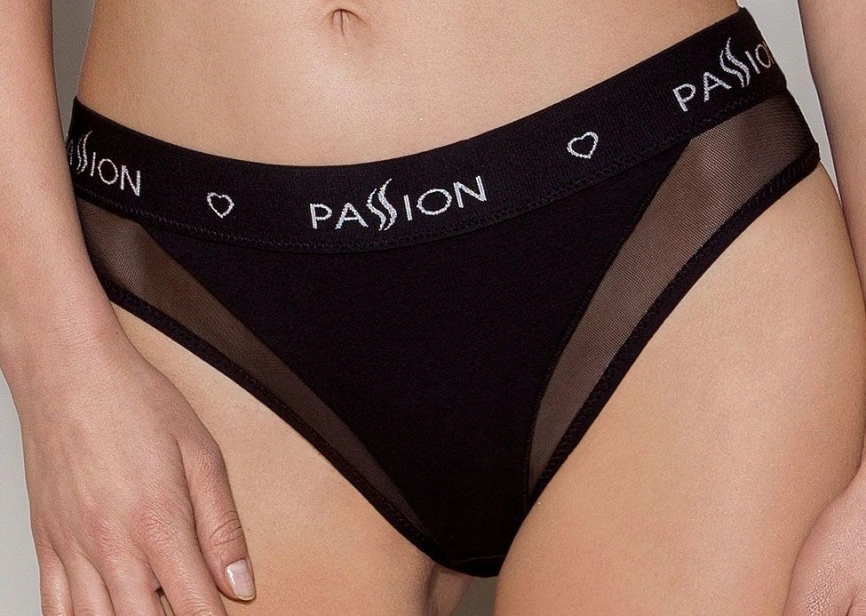 Трусики с прозрачной вставкой Passion PS002 PANTIES XL, black фото 1