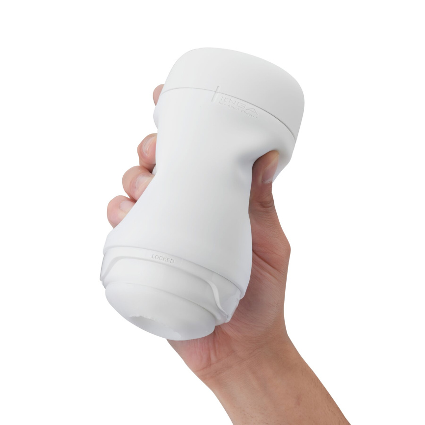 Мастурбатор TENGA PUFFY SUGAR WHITE, ультрам’який матеріал, багаторазовий, наскрізний фото 6