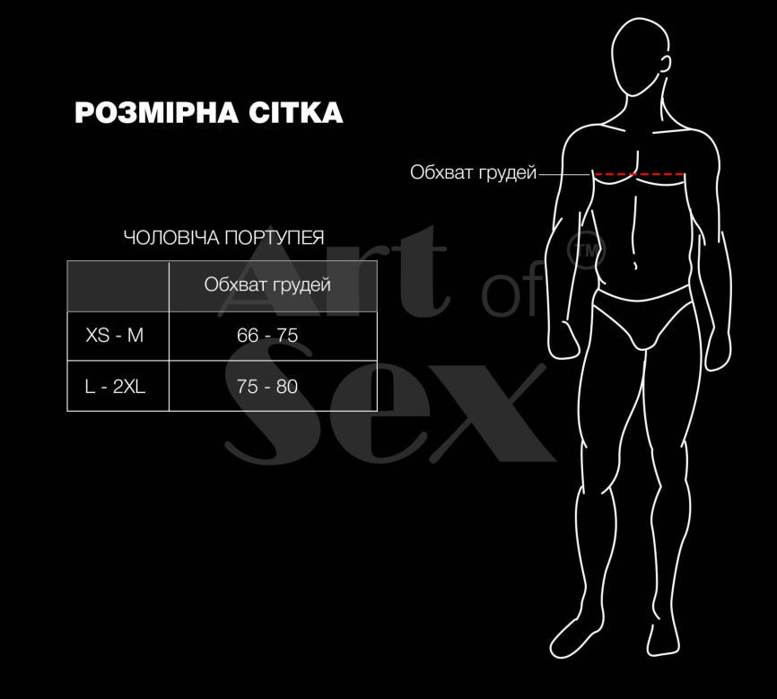 Чоловіча портупея Art of Sex - Spartacus, натуральна шкіра, колір чорний, розмір L-2XL фото 4