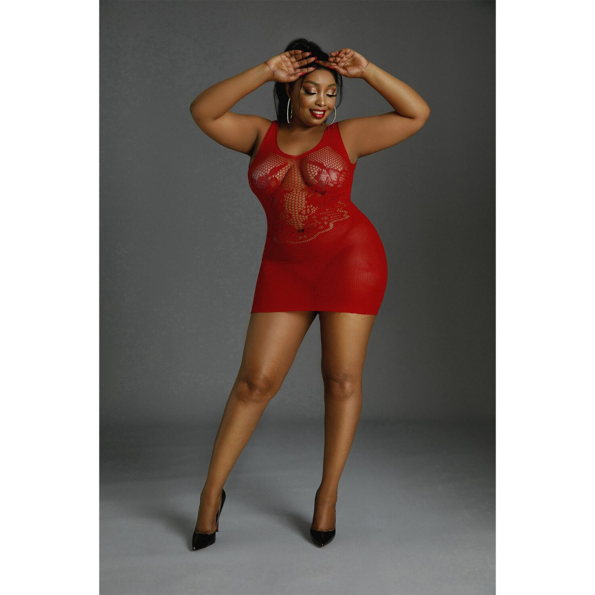 Сукня-бодістокінг Moonlight Plus Model 08 XL-XXXL Red фото 3