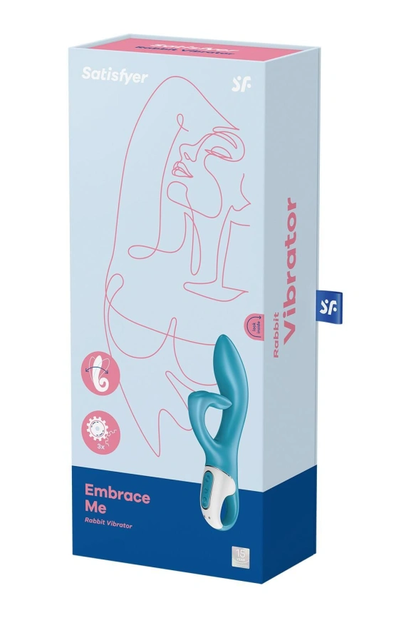 Вибратор кролик с тройным отростком Satisfyer Embrace me Turquoise, 2 мотора, диаметр 3,6 см фото 7