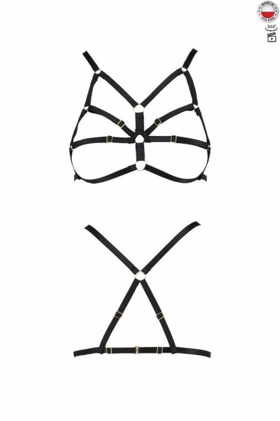 Бюстгальтер-стрепы Passion Exclusive ARMANDA BRA L/XL, black фото 1