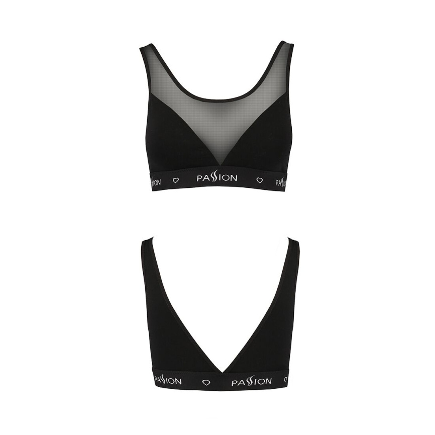 Топ з прозорою вставкою Passion PS002 TOP XL, black фото 5