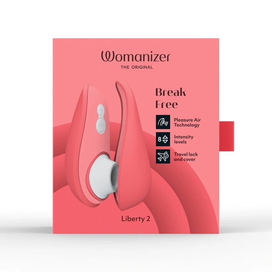 Вакуумный клиторальный стимулятор Womanizer Liberty 2 Vibrant Rose, 8 режимов, магнитная крышечка фото 10