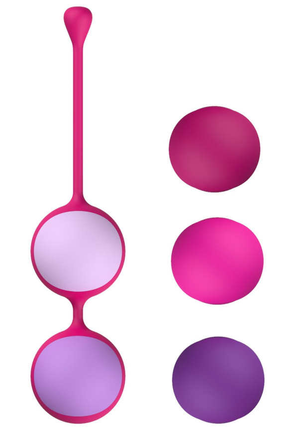 Вагінальні кульки Liebe Kewos — Cerise/Candy Violet, 5 кульок у комплекті, 15, 25, 35, 45 та 55 г фото 3