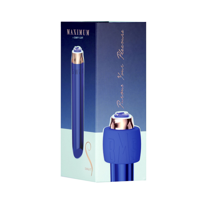 Віброкуля Swan Maximum + Comfy Cuff Blue, суперпотужна, різна інтенсивність, силіконова манжета фото 9