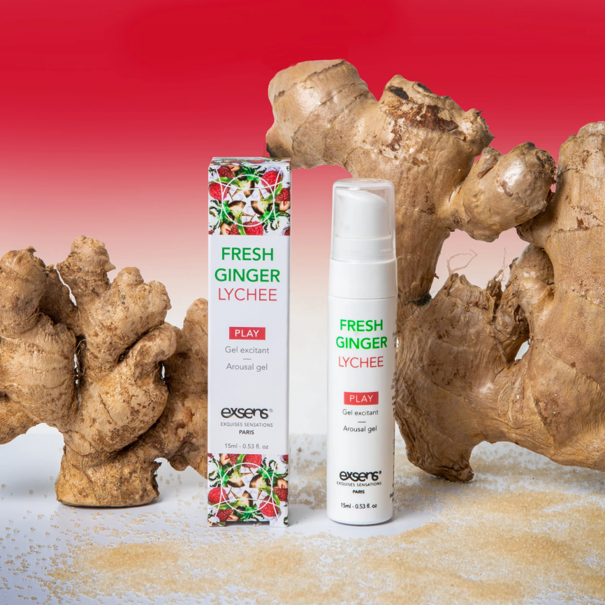 Стимулювальний гель EXSENS Kissable Fresh Ginger Litchi 15мл, можна для поцілунків, охолоджувальний фото 5