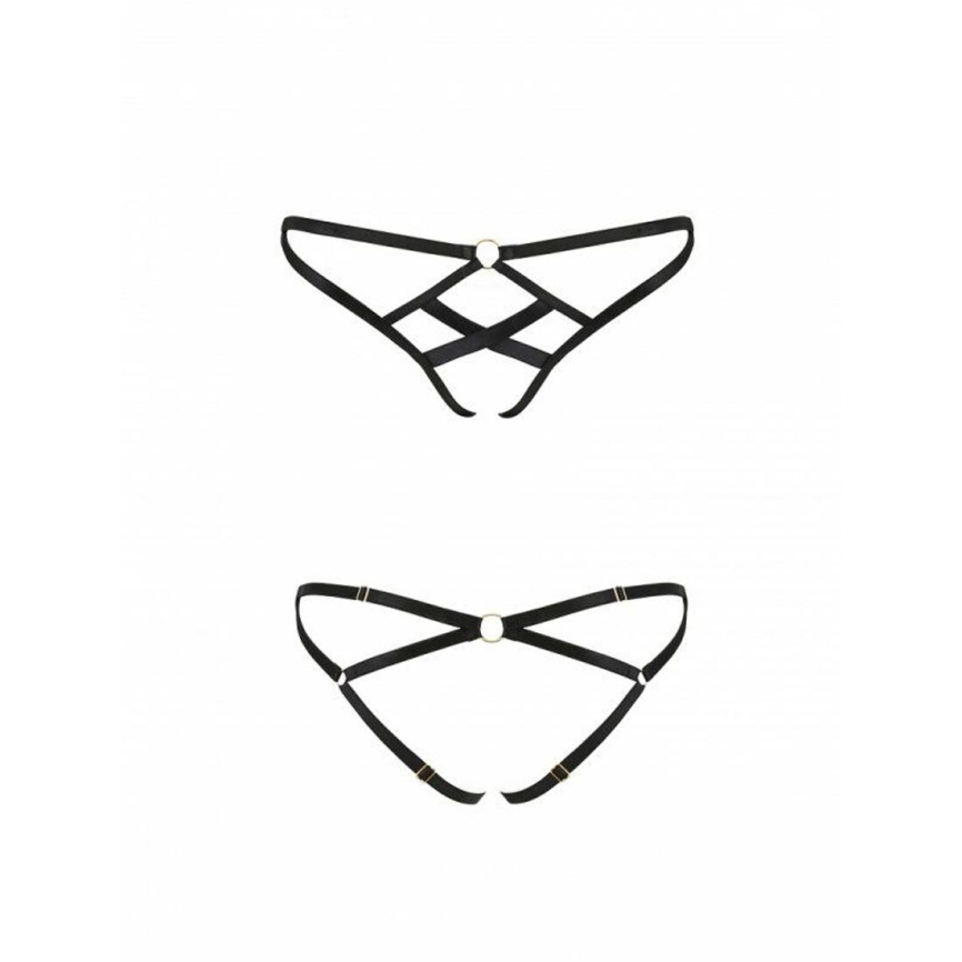Трусики з стреп Passion Exclusive NICKY THONG L/XL, black фото 5