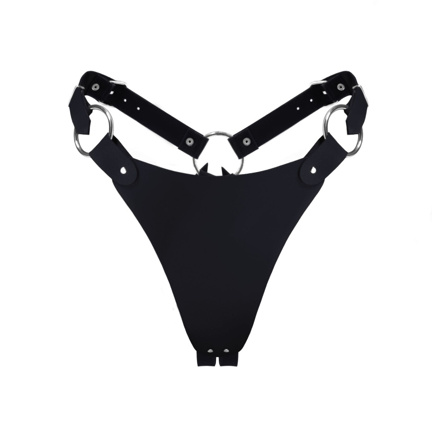 Трусики з натуральної шкіри Feral Feelings - String Bikini Black фото 1