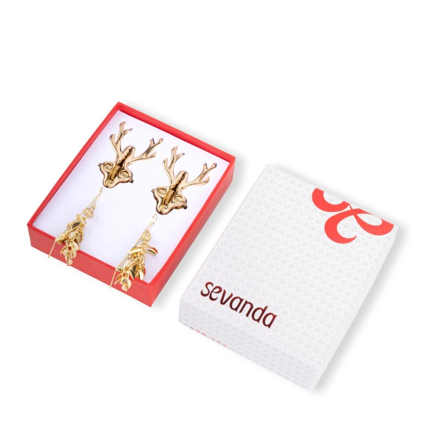 Зажимы для сосков LOCKINK SEVANDA Stag Adjustable Nipple Clamps, золотистые, со съемными подвесками фото 7