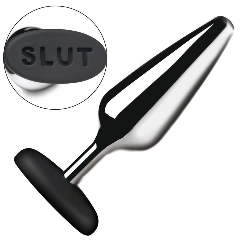 Анальная пробка Master Series Butt Slut Metal & Silicone Butt Plug - Silver фото 1
