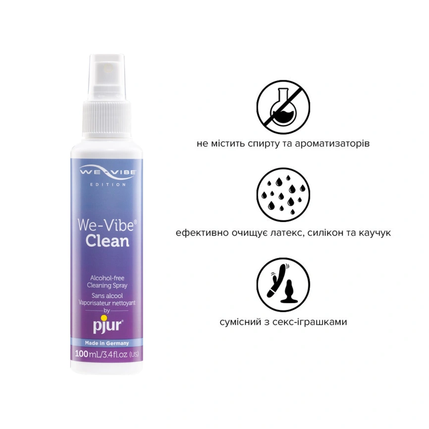Антибактериальный спрей pjur We-Vibe Clean 100 мл без спирта и ароматизаторов фото 5
