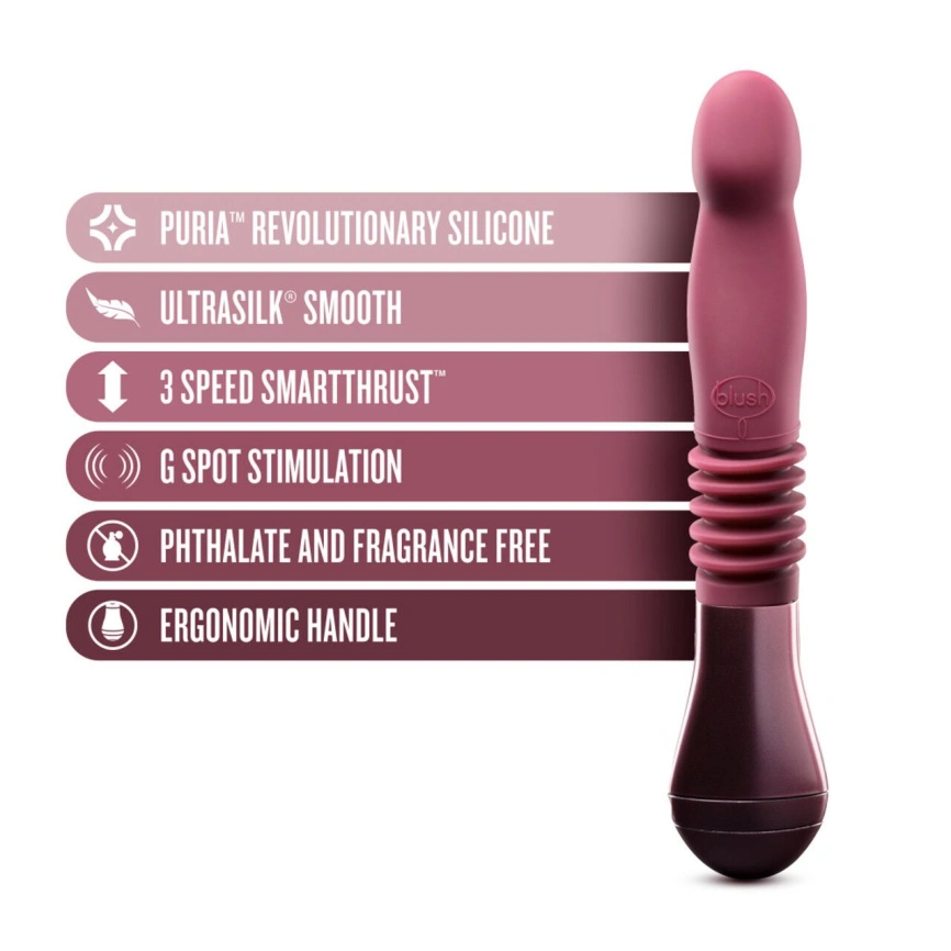 Пульсатор для точки G Blush Temptasia – Trixie Thrusting Dildo – Wine Red, 3 скорости фото 2