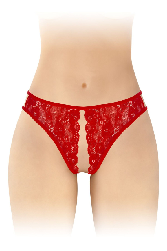 Трусики з відкритим доступом Fashion Secret Victoria Red, мереживо фото 1