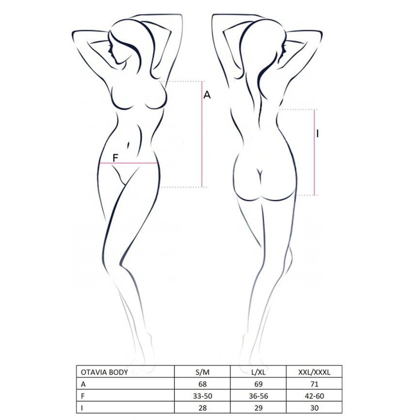 Боди монокини с глубоким декольте Passion OTAVIA BODY S/M, black фото 13